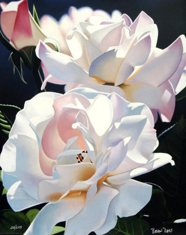 Two White Roses 1996 Limited Edition Print - Brian Davis
