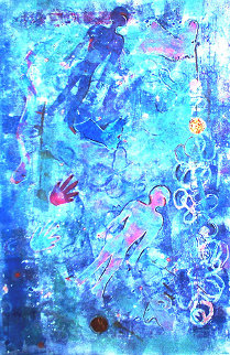 Mirage in Blue Monoprint 50x38 Works on Paper (not prints) - Charles Davison Mirage in Blue Monoprint 50x38 Works on Paper (not prints) - Charles Davison