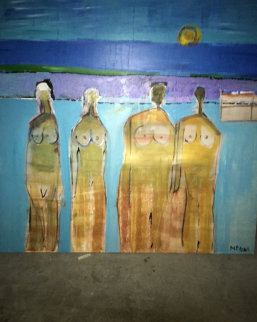 Island Women 1995 60x60 (Early) Super Huge Original Painting - William DeBilzan Island Women 1995 60x60 (Early) Super Huge Original Painting - William DeBilzan