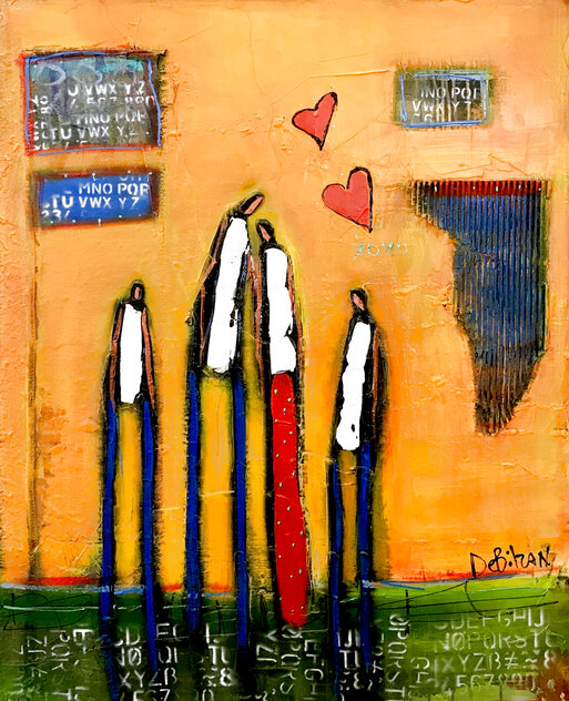 Family Affair 2008 53x41 - Huge Painting Original Painting by William DeBilzan