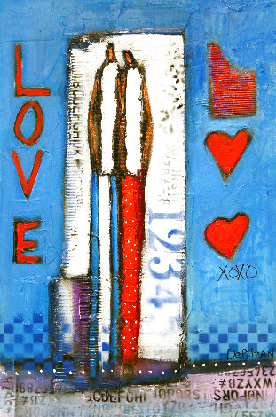Two Hearts as One 2021 26x40 Original Painting - William DeBilzan