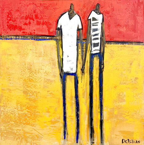 All New Too Soon 2003 60x55 - Mixed Media on Canvas - Huge Original Painting - William DeBilzan