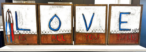 Love Quadtych 2019 22x70 - Oil on Canvas - Huge Mural Size - Signed Twice - 4 Panels Original Painting - William DeBilzan