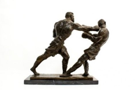 Ali Against Foreman Bronze Sculpture 12 in Sculpture - Dino DeCarlo