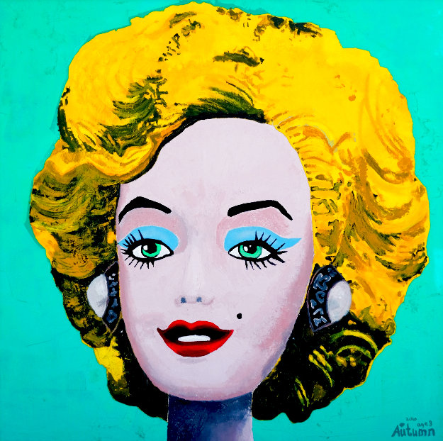 Barbie Marilyn 2010 53x52 - Huge Painting Original Painting - Autumn de Forest