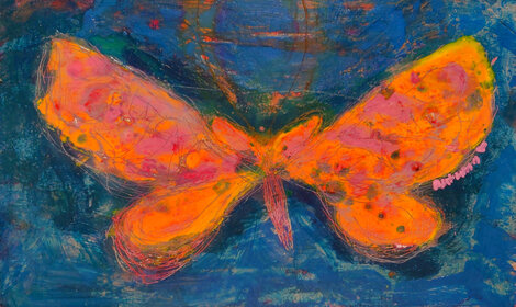 Tiny Butterfly Ver 1 #1 2014 17x23 Original Painting - Autumn de Forest