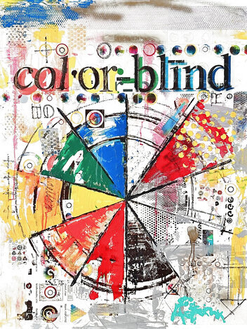 Colorblind 2019 61x49 - Huge - On Wood Panel Original Painting - Autumn de Forest