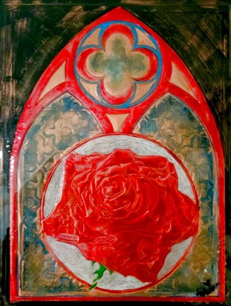 Gothic Rose 2019 20x18 - Framed Painted Metal Relief by Autumn de Forest