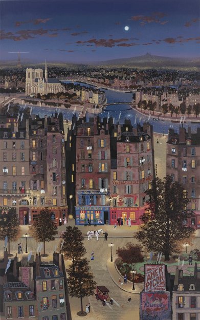Paris At Night AP 1986 Limited Edition Print - Michel Delacroix