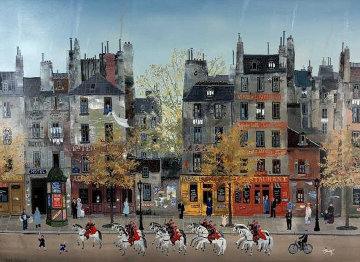 Les Spahis 29x36 Huge Original Painting - Michel Delacroix Les Spahis 29x36 Huge Original Painting - Michel Delacroix
