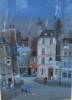 Hotel D' Cent Gouache Original 1983 30x30 Watercolor - Michel Delacroix Hotel D' Cent Gouache Original 1983 30x30 Watercolor - Michel Delacroix
