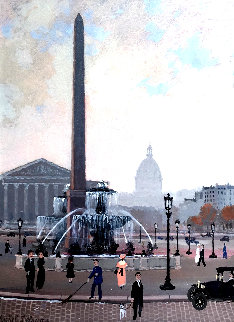 Place De La Concord (Esquisse) 1999 Original Painting - Michel Delacroix