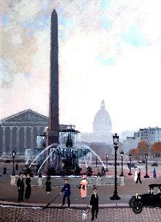 Place De La Concord (Esquisse) 1999 17x15 Original Painting - Michel Delacroix Place De La Concord (Esquisse) 1999 17x15 Original Painting - Michel Delacroix
