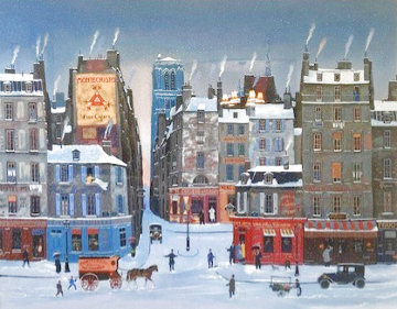 Montecristo Cigars - Winter Scene 1998 Limited Edition Print - Michel Delacroix Montecristo Cigars - Winter Scene 1998 Limited Edition Print - Michel Delacroix