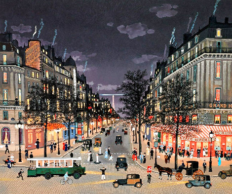 Les Grands Boulevards La Nuit 2001 Limited Edition Print - Michel Delacroix