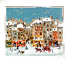 French Winter City Scene Limited Edition Print by Michel Delacroix - 1