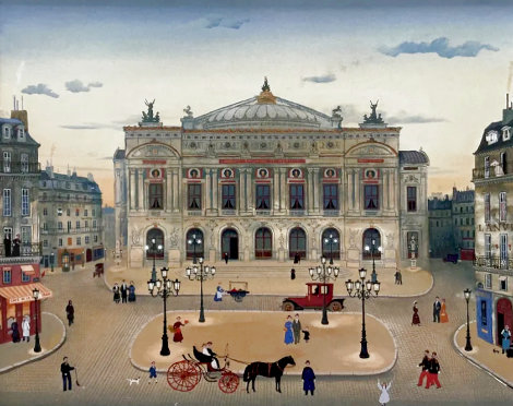 La Place de l'Opera (Academy of National Music) 1979 - Paris, France Limited Edition Print - Michel Delacroix
