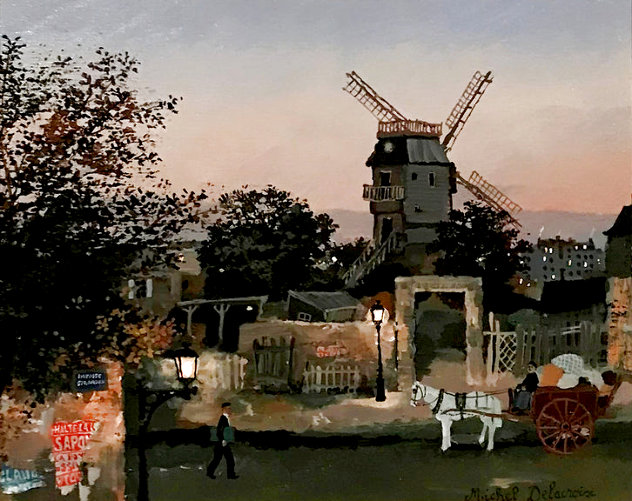 Impasse Girardon 1999 17x19 - Paris, France Original Painting by Michel Delacroix