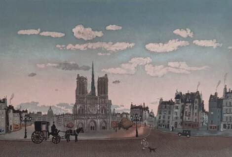 Notre Dame au Crepuscule 1982 - Paris, France Limited Edition Print - Michel Delacroix