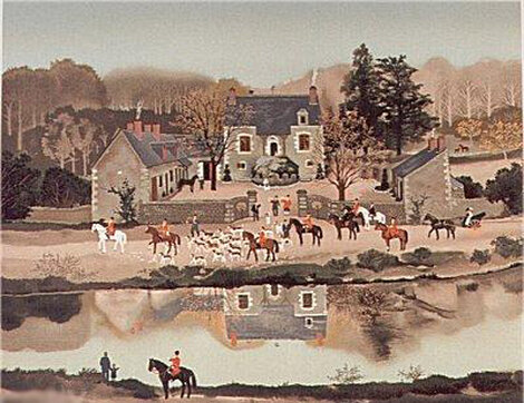 La Chasse a Courre, Suite of 4 Lithographs1988 Limited Edition Print - Michel Delacroix