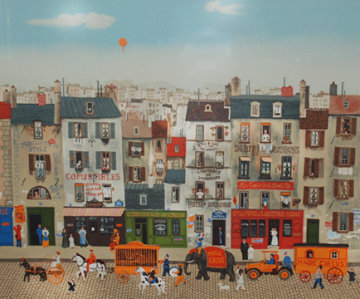 Untitled French Street Scene Limited Edition Print - Michel Delacroix