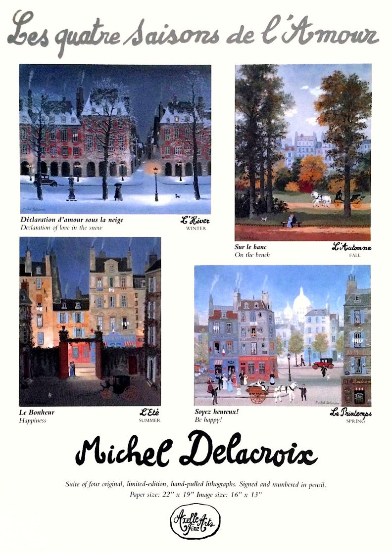Les Quatre Saisons De l'amour AP: Suite of 4 1994 Limited Edition Print by Michel Delacroix