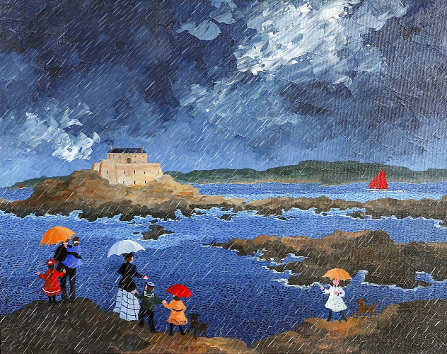La Petit Be (St. Malo) 1999 30x26 - France Original Painting by Fabienne Delacroix