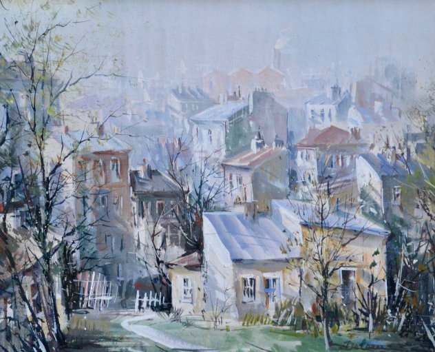 Belleville, Paris 25x29 Original Painting by Lucien DeLaRue