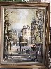 Montmartre Street Scene 1974 28x22 - Paris, France Original Painting by Lucien DeLaRue - 1