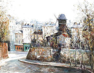 Montmartre Riviera 1944 44x36 Huge Original Painting - Lucien DeLaRue Montmartre Riviera 1944 44x36 Huge Original Painting - Lucien DeLaRue