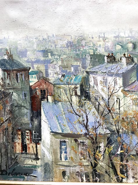 Parisian View 24x20 - France 1980’s Original Painting by Lucien DeLaRue