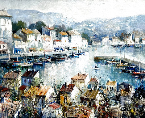 Port De Beaulieu, Cote D'azur 32x37 - France Original Painting - Lucien DeLaRue