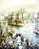 Untitled Paris Landscape 40x34  - Pont Neuf, Paris, France  - Huge Original Painting by Lucien DeLaRue - 0