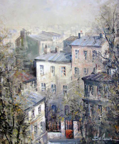 Les Taites De Montmartre 24x20 Original Painting - Lucien DeLaRue