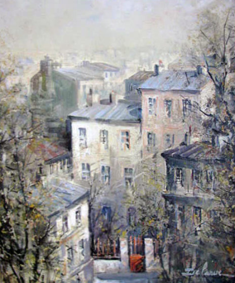 Les Taites De Montmartre Original Painting by Lucien DeLaRue Les Taites De Montmartre Original Painting by Lucien DeLaRue