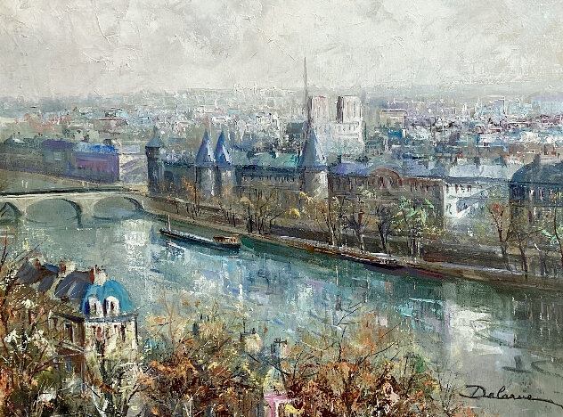 Ne a Paris 1970 26x32 - Paris,  France Original Painting by Lucien DeLaRue