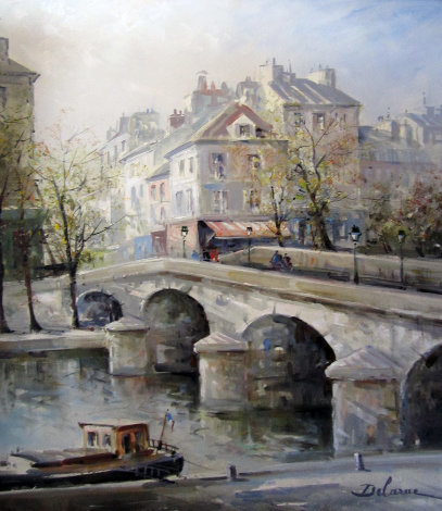 La Port Notre Dame 1960 49x43 Original Painting - Lucien DeLaRue