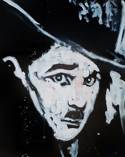 Charlie Chaplin 1995 71x54 Huge Original Painting - Denny Dent