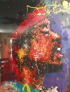 Jimi Hendrix 1992 72x58 Original Painting - Denny Dent Jimi Hendrix 1992 72x58 Original Painting - Denny Dent
