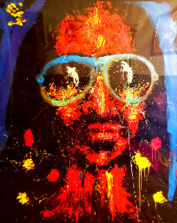 Stevie Wonder 1998 71x55 Huge Original Painting - Denny Dent Stevie Wonder 1998 71x55 Huge Original Painting - Denny Dent