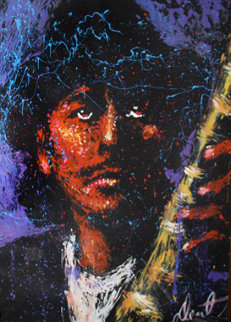 Santana With Hat 2001 76x58 Original Painting - Denny Dent Santana With Hat 2001 76x58 Original Painting - Denny Dent