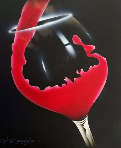 Red Pour 2012 24x18 Original Painting - Chris DeRubeis