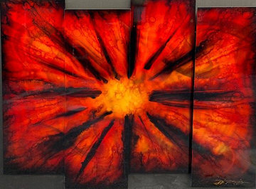 Red Burst 2012 38x45 Super Huge Original Painting - Chris DeRubeis Red Burst 2012 38x45 Super Huge Original Painting - Chris DeRubeis