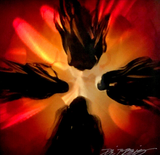 Mini Burst: Red Unique 2015 20x20 by Chris DeRubeis