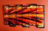 Red Shock Wave 2012  38x67 - 6 Panels Huge Original Painting by Chris DeRubeis - 2