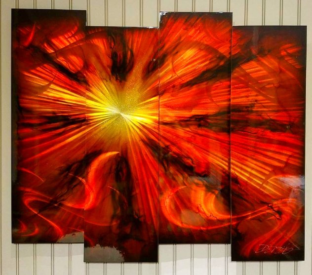 Starfire Quadtych, Four Panels 2016 35x44 Huge Original Painting by Chris DeRubeis