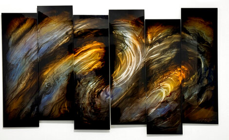 6 Panel Abstract 2016 70x40 - Huge  Mural Size - Recess Mount Original Painting - Chris DeRubeis