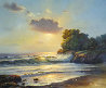 Untitled Seascape 1976 23x27 Original Painting by William DeShazo - 0