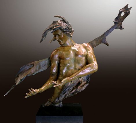 l'inspiration Bronze Sculpture 2011 49 in Sculpture - Andre Desjardins