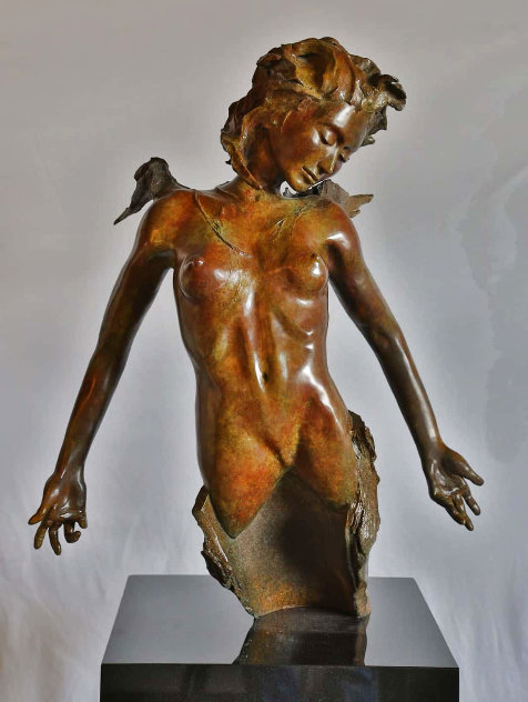 Devenir Bronze Sculpture 2011 32 in w/ Sketch Sculpture by Andre Desjardins